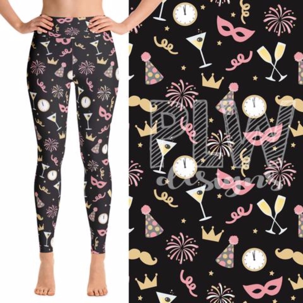 New Years Eve Leggings, Buttery Soft, TC